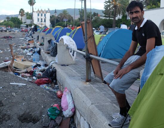 Refugee camp on Kos island, Greece