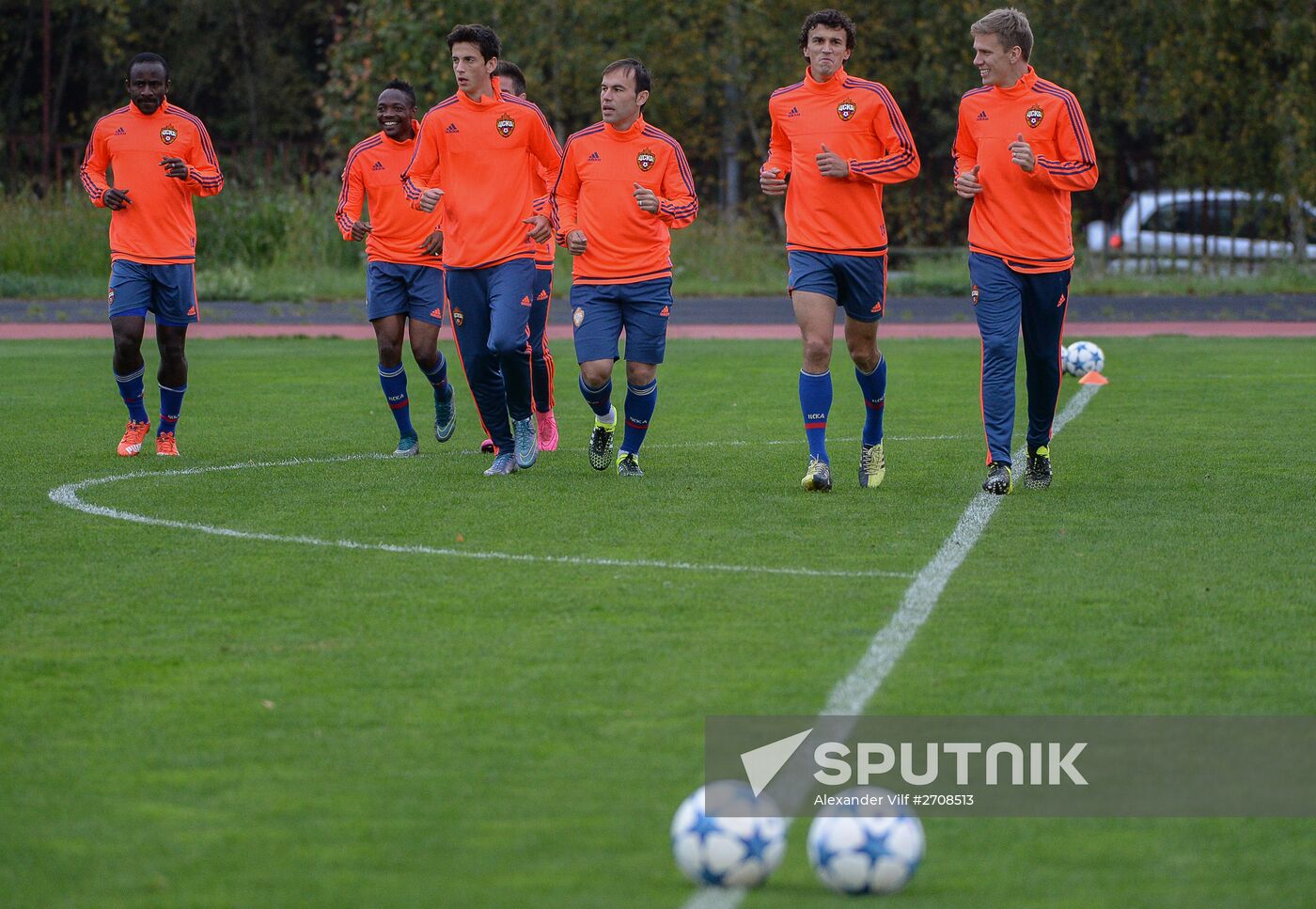 Football. UEFA Champions League. PFC CSKA's training session