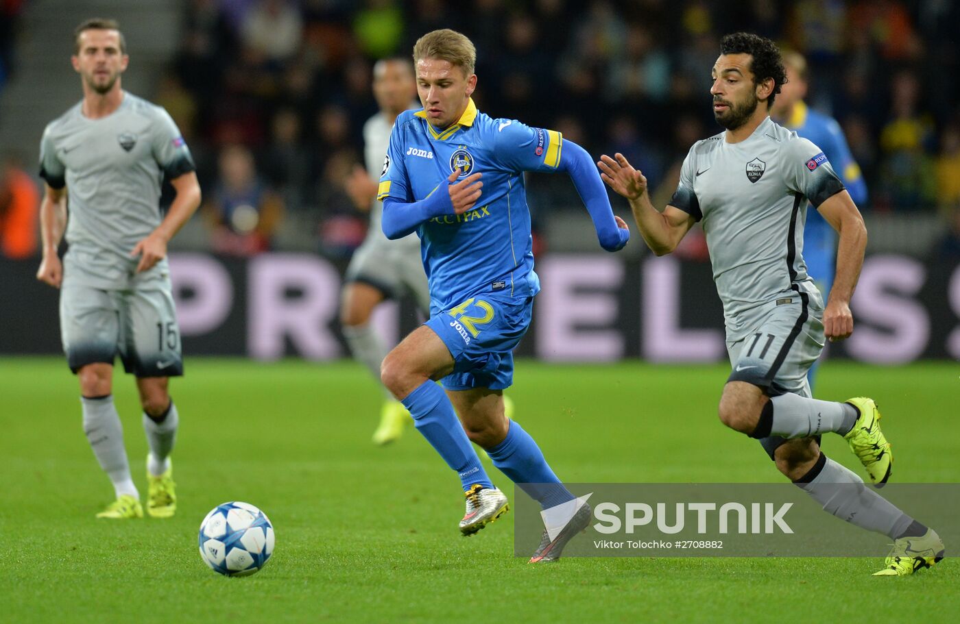 Football. UEFA Champions League. FC BATE (Borisov, Belarus) vs. A.S. Roma (Rome, Italy)