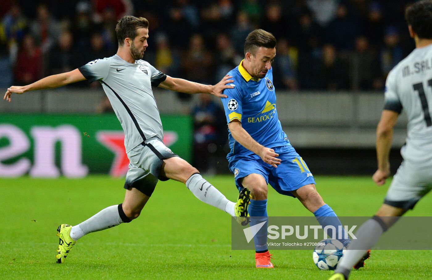 Football. UEFA Champions League. FC BATE (Borisov, Belarus) vs. A.S. Roma (Rome, Italy)
