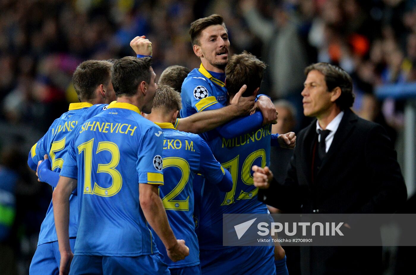 Football. UEFA Champions League. FC BATE (Borisov, Belarus) vs. A.S. Roma (Rome, Italy)