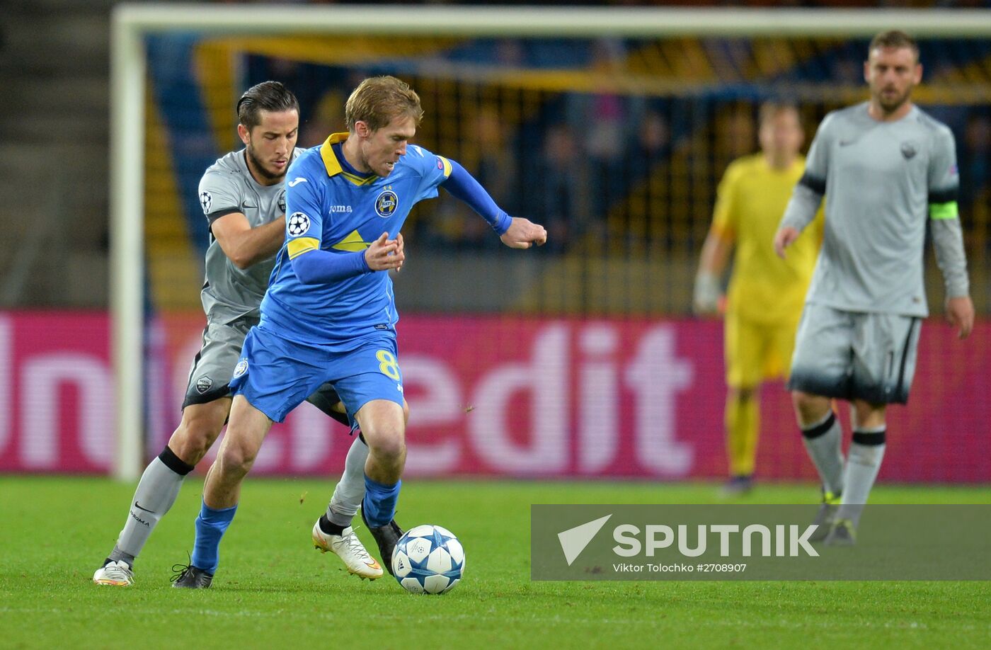 Football. UEFA Champions League. FC BATE (Borisov, Belarus) vs. A.S. Roma (Rome, Italy)