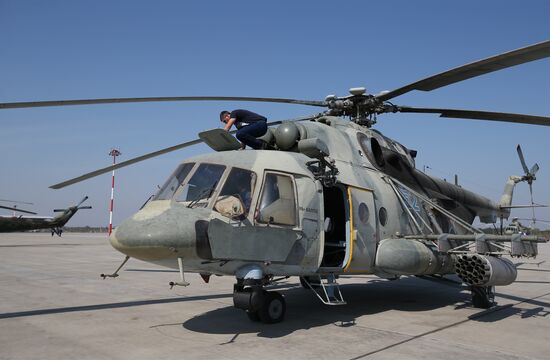 Helicopter crews at Krasnodar Region air base conduct training missions