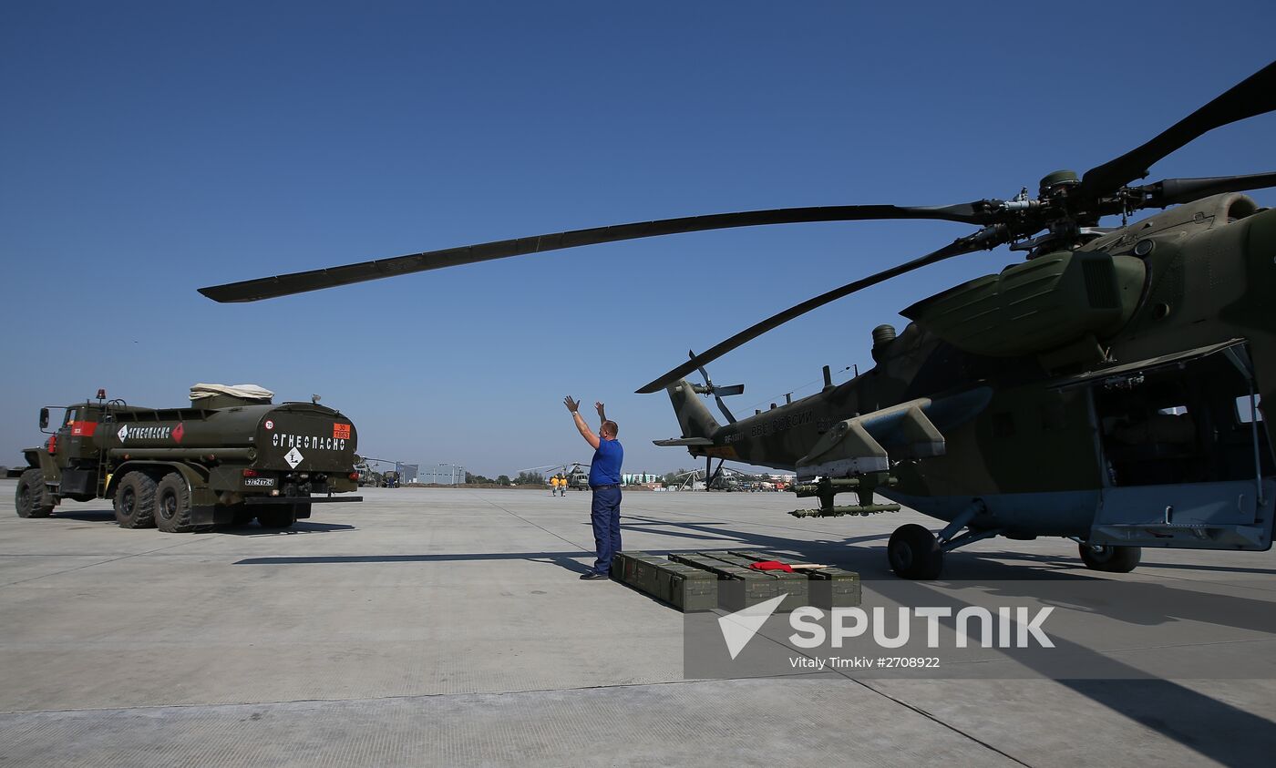 Helicopter crews at Krasnodar Region air base conduct training missions