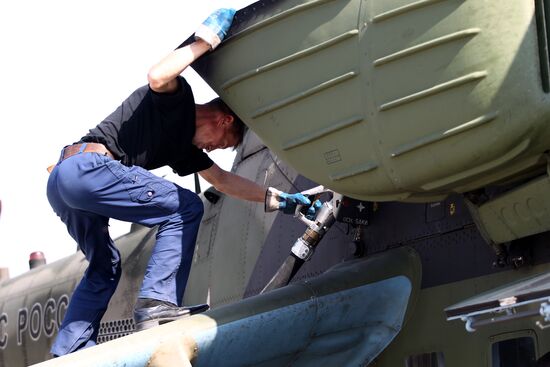 Helicopter crews at Krasnodar Region air base conduct training missions