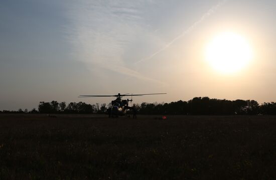 Helicopter crews at Krasnodar Region air base conduct training missions