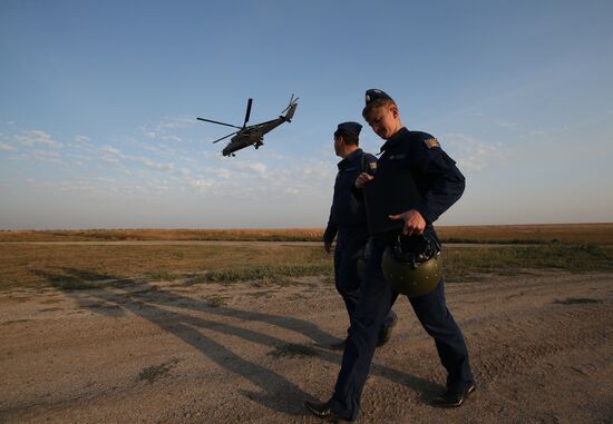 Helicopter crews at Krasnodar Region air base conduct training missions