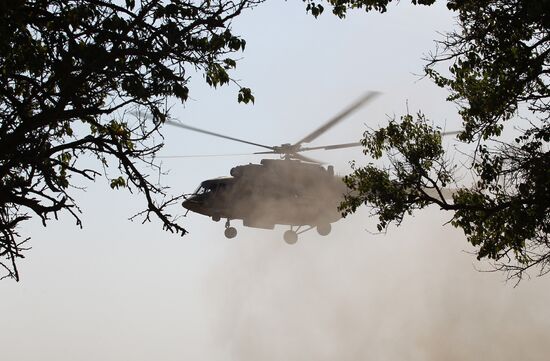Helicopter crews at Krasnodar Region air base conduct training missions