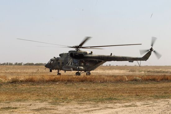 Helicopter crews at Krasnodar Region air base conduct training missions