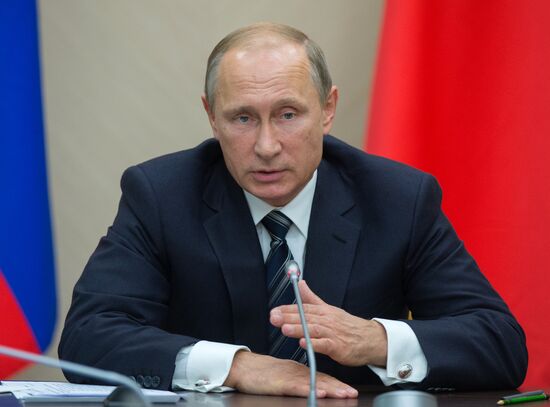 Russian President Vladimir Putin holds meeting with Government members