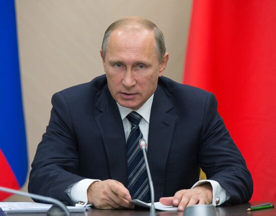 Russian President Vladimir Putin holds meeting with Government members