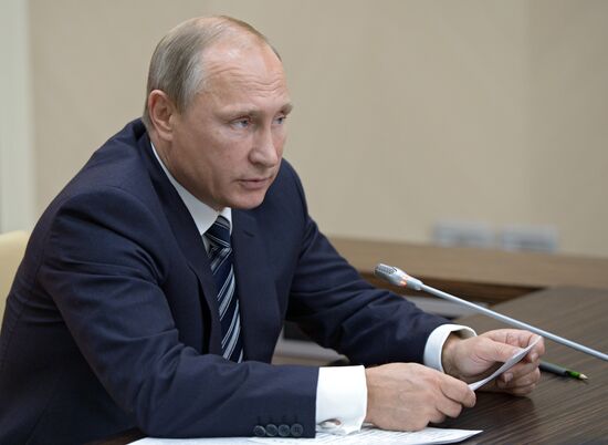 Russian President Vladimir Putin holds meeting with Government members