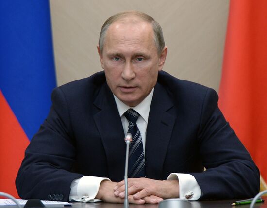 Russian President Vladimir Putin holds meeting with Government members
