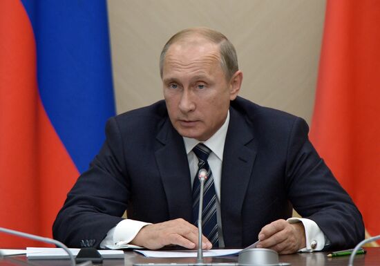 Russian President Vladimir Putin holds meeting with Government members