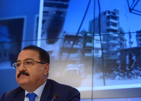 Press conference by ASyrian Russia ambassador Riad Haddad