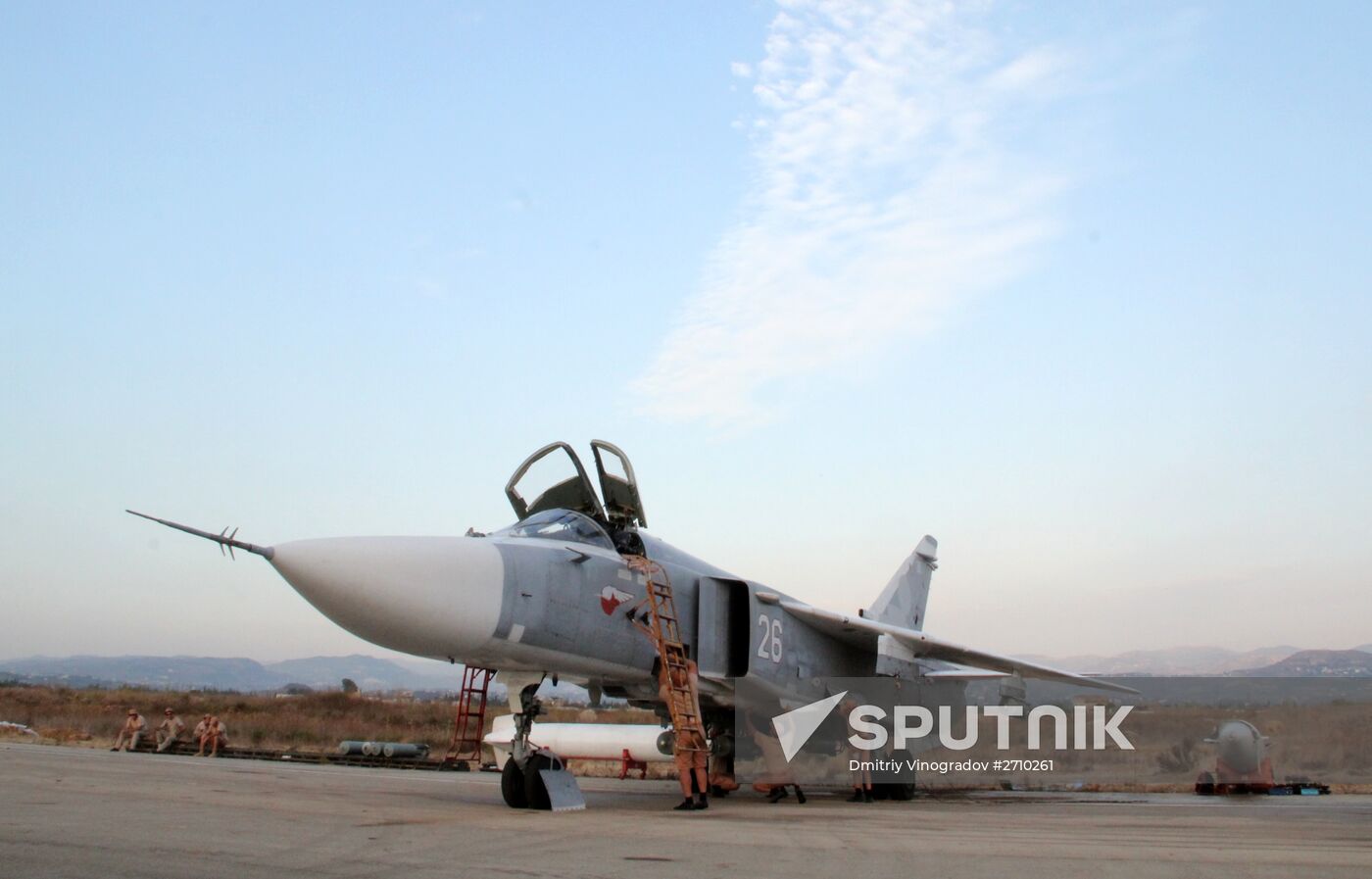 Russian warplanes at an airfield near Latakia