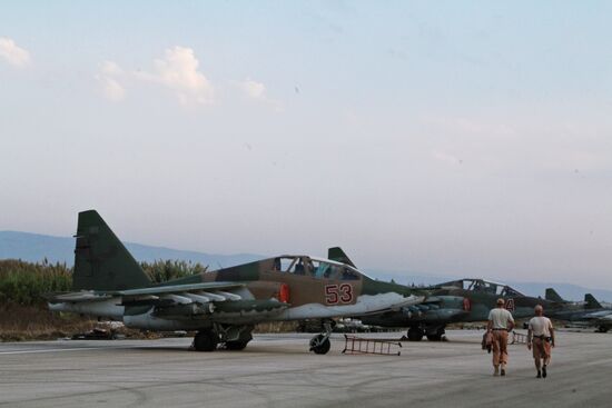Russian military aviation at airfield near Lattakia