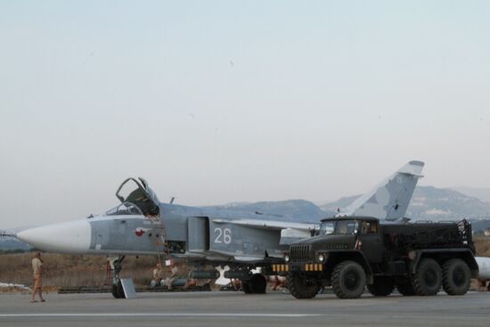 Russian military aviation at airfield near Lattakia