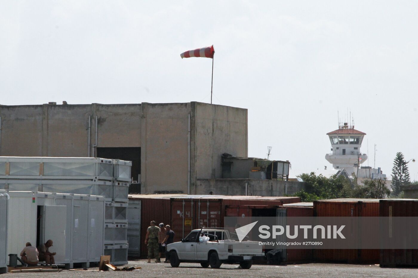 Russian servicemen at Hmeimim airbase in Syria