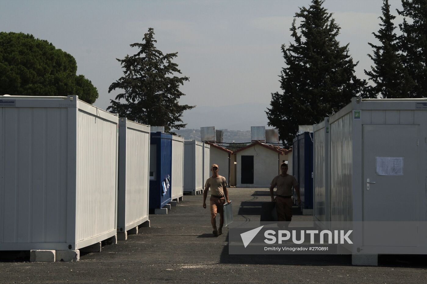 Russian servicemen at Hmeimim airbase in Syria