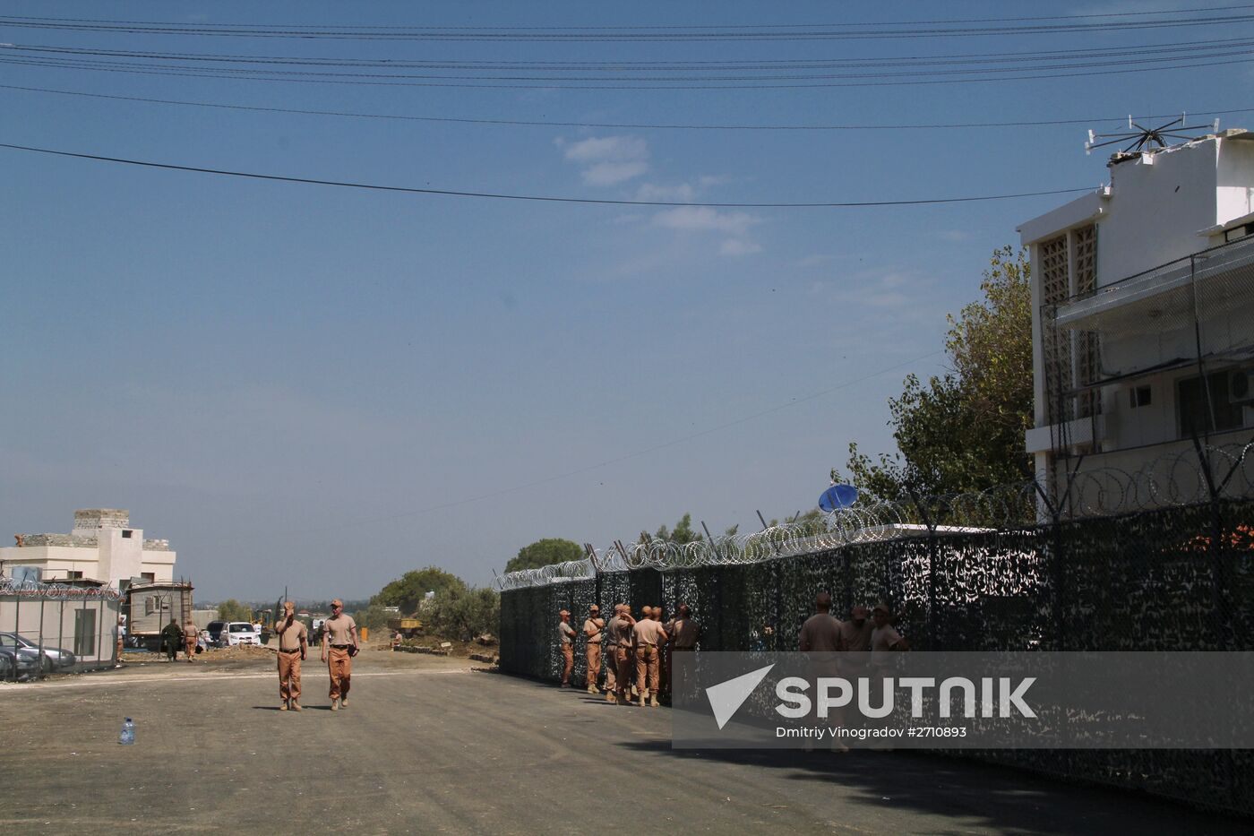 Russian servicemen at Hmeimim airbase in Syria