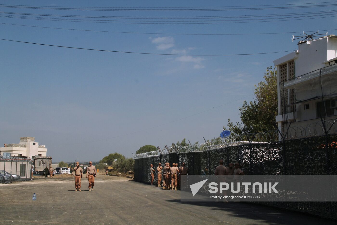 Russian servicemen at Hmeimim airbase in Syria