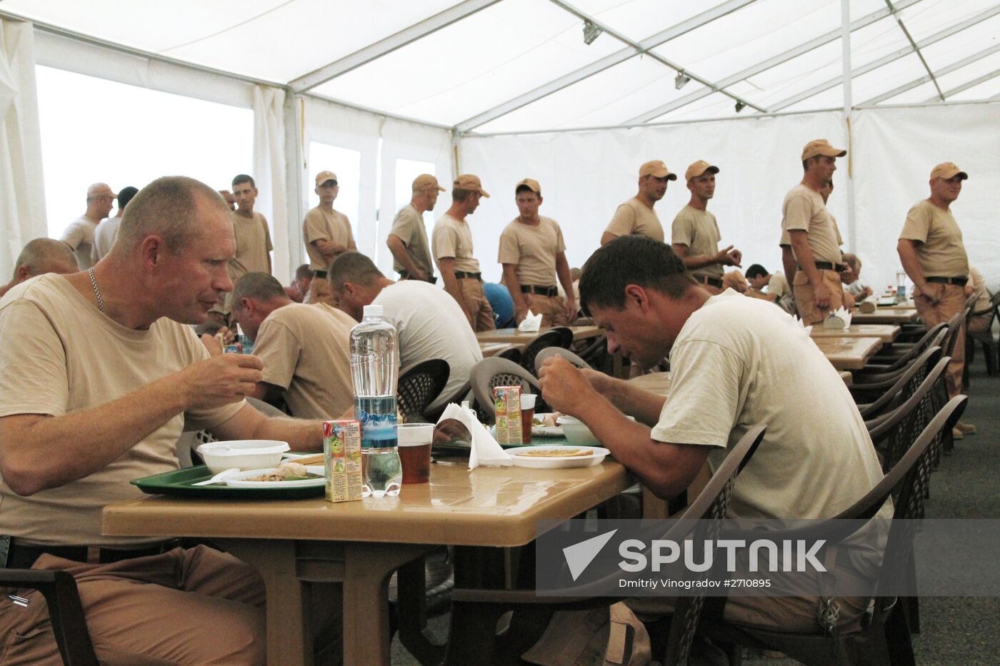 Russian servicemen at Hmeimim airbase in Syria