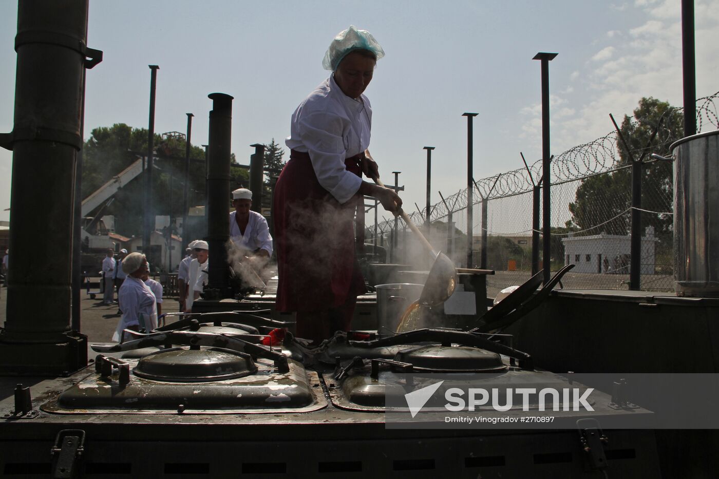 Russian servicemen at Hmeimim airbase in Syria
