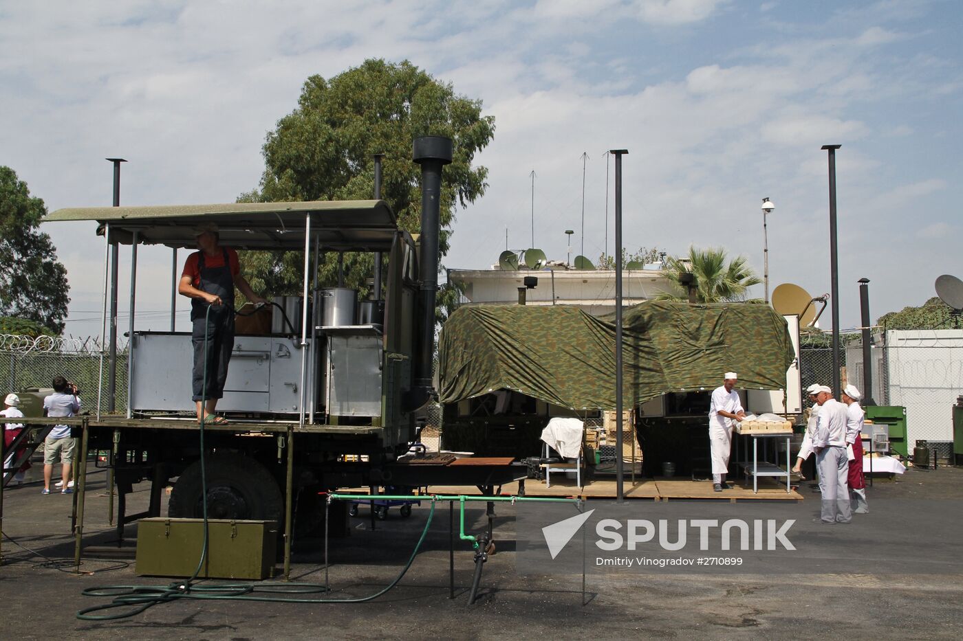 Russian servicemen at Hmeimim airbase in Syria