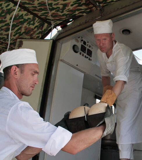 Russian servicemen at Hmeimim airbase in Syria