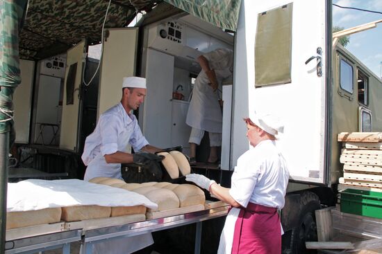 Russian servicemen at Hmeimim airbase in Syria