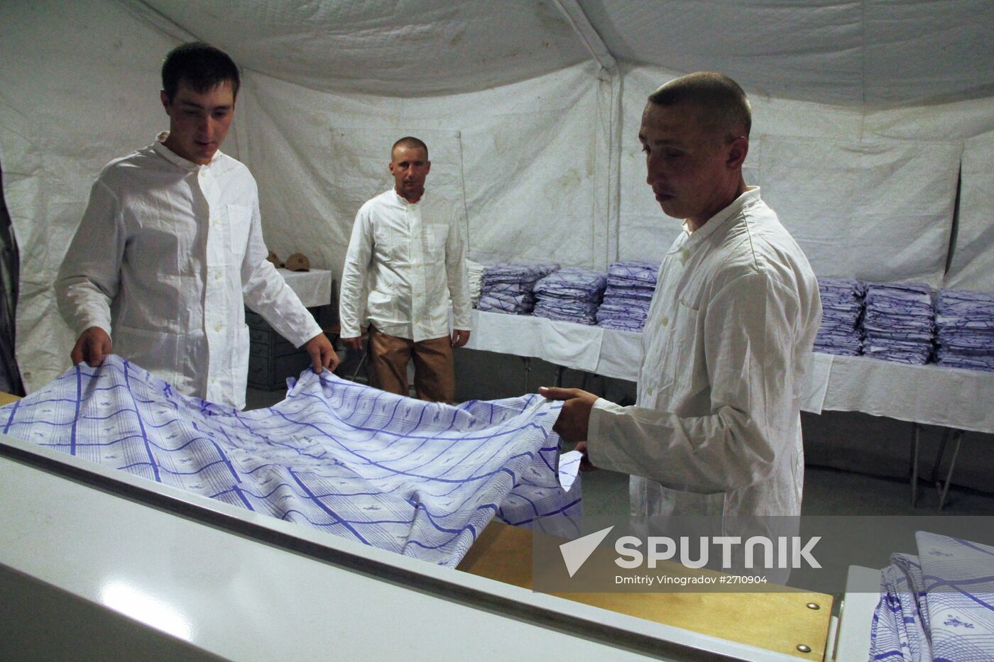 Russian servicemen at Hmeimim airbase in Syria