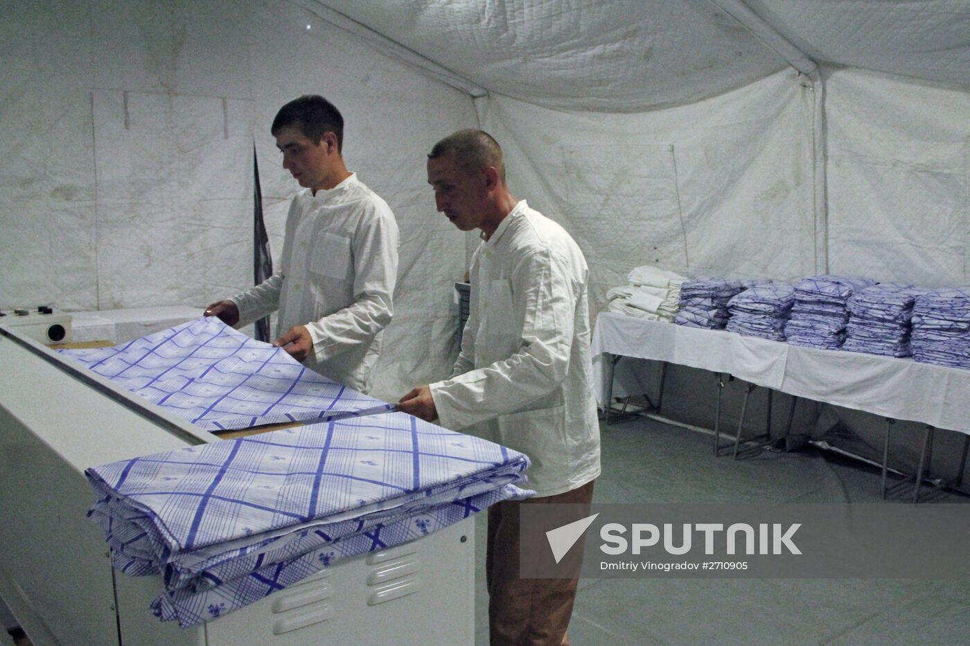 Russian servicemen at Hmeimim airbase in Syria