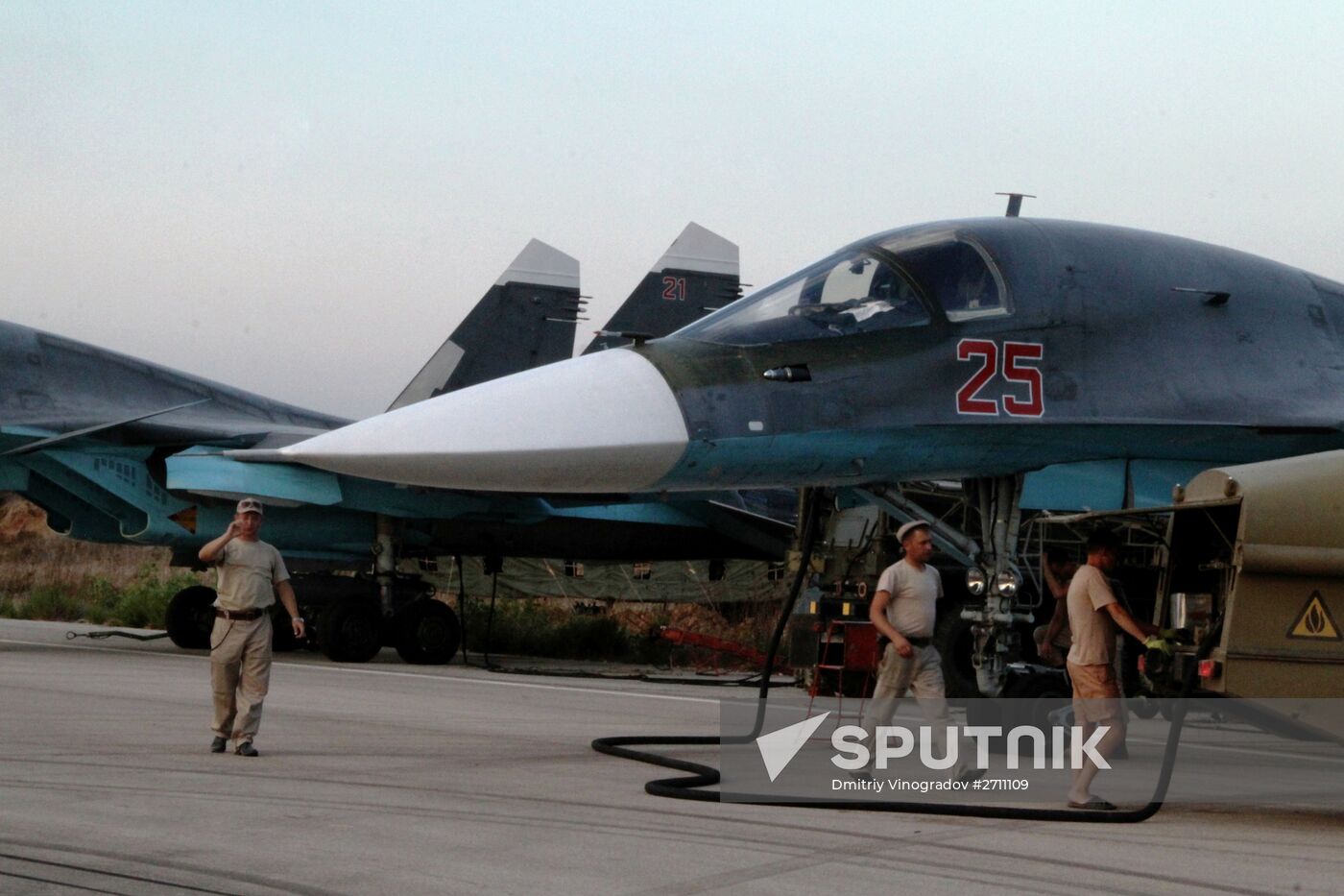 Russian military aviation at airfield near Lattakia