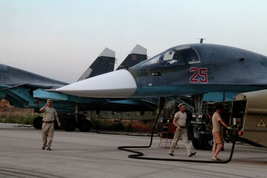 Russian military aviation at airfield near Lattakia