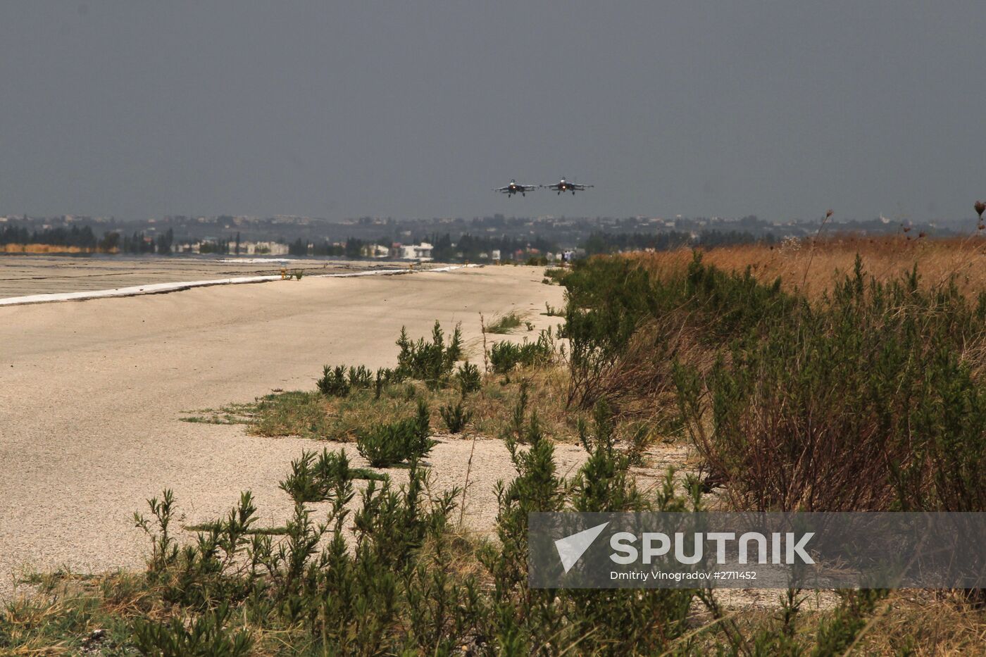 Russian war planes at Hmeimim base in Syria