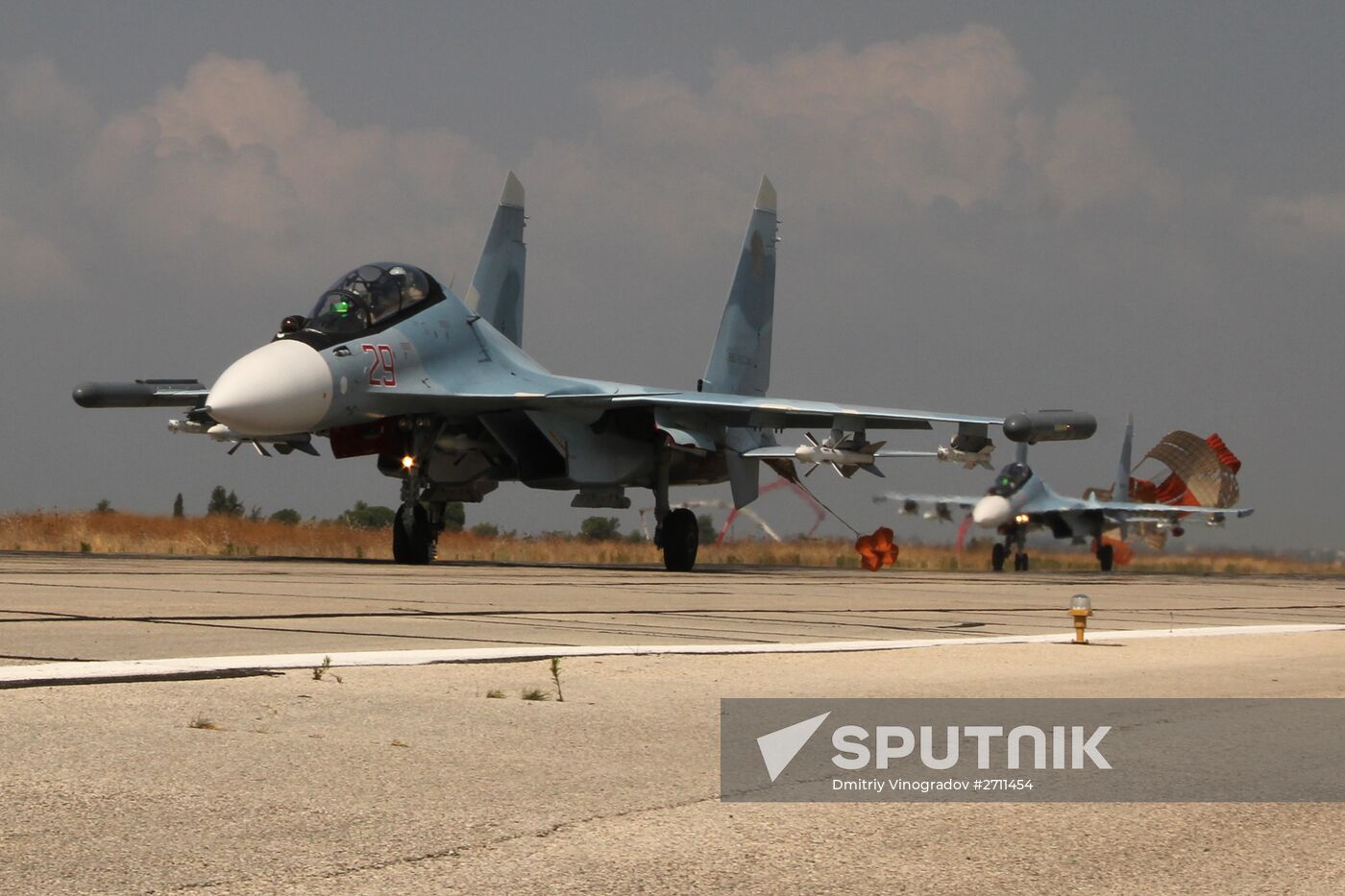Russian war planes at Hmeimim base in Syria