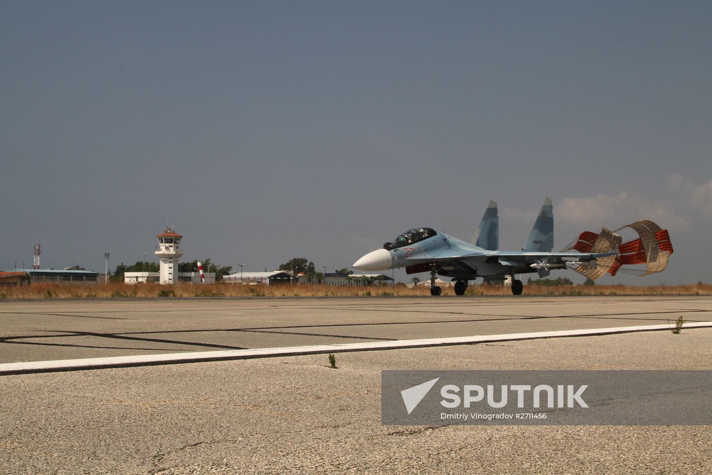 Russian war planes at Hmeimim base in Syria