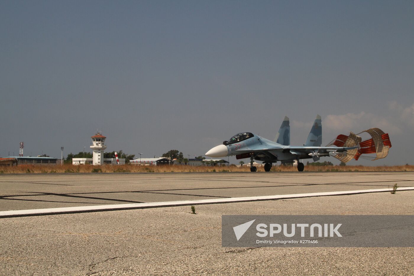 Russian war planes at Hmeimim base in Syria