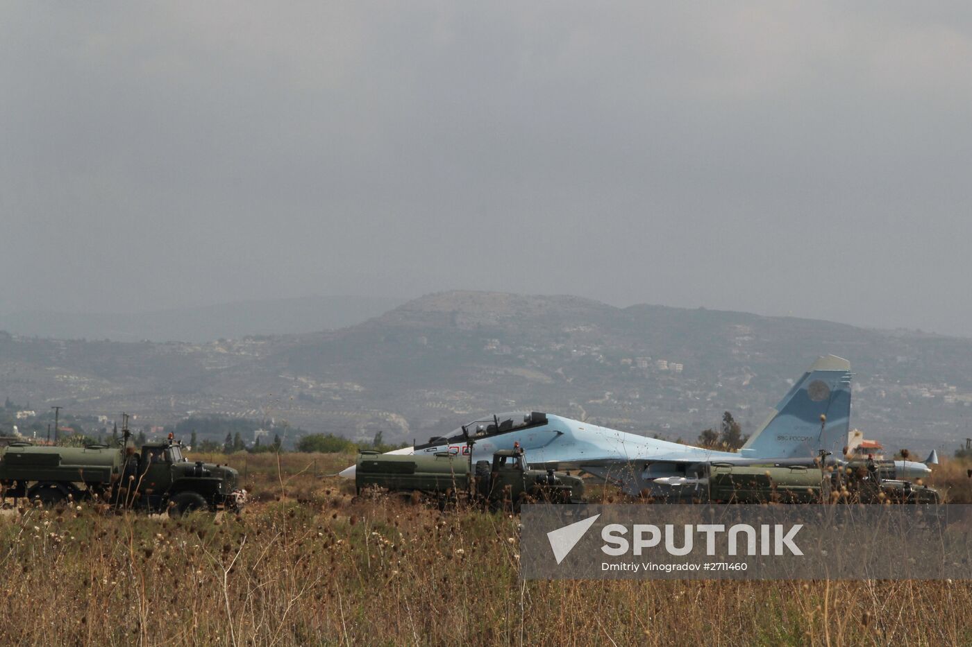 Russian war planes at Hmeimim base in Syria