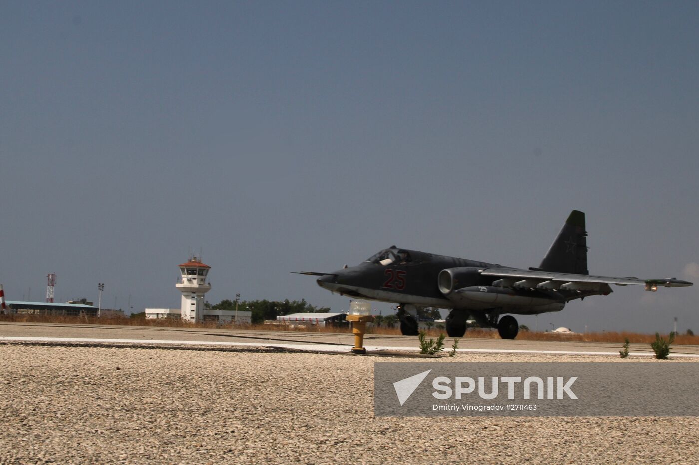 Russian war planes at Hmeimim base in Syria