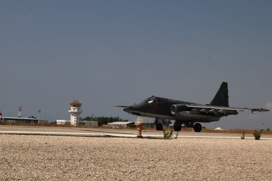 Russian war planes at Hmeimim base in Syria