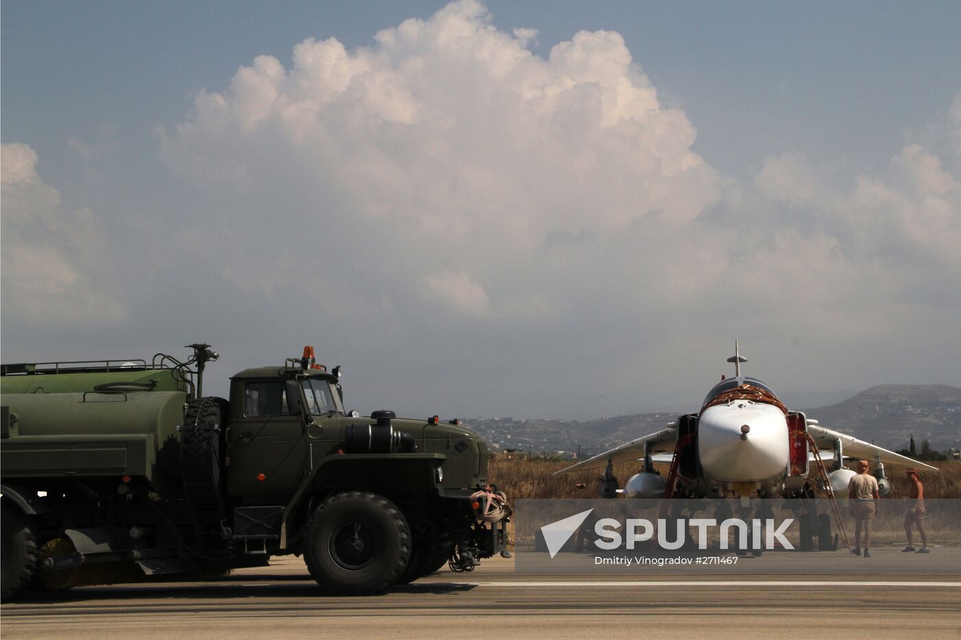 Russian war planes at Hmeimim base in Syria