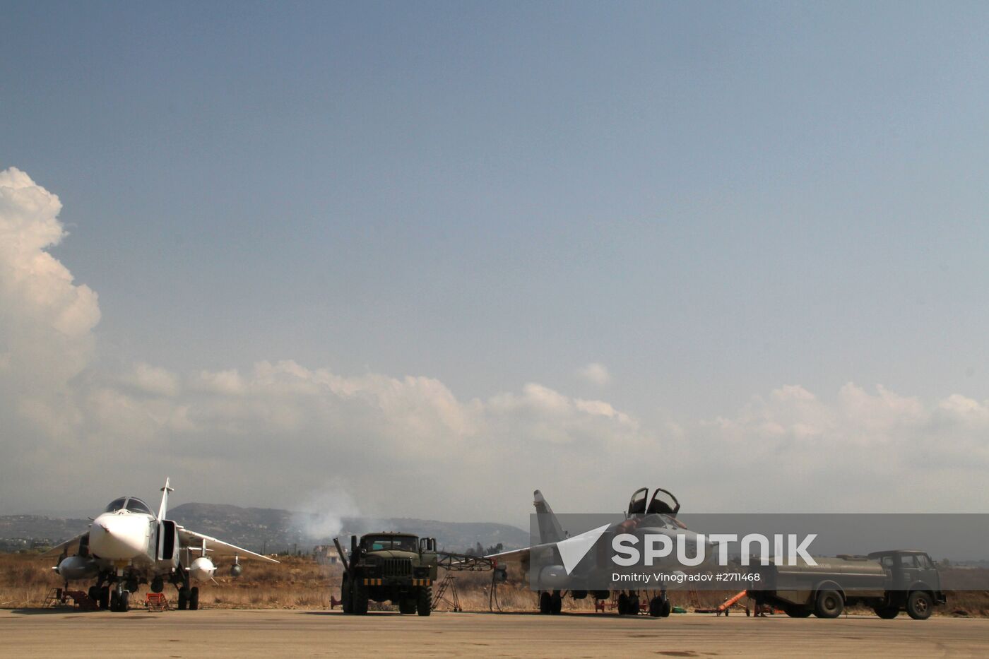 Russian war planes at Hmeimim base in Syria