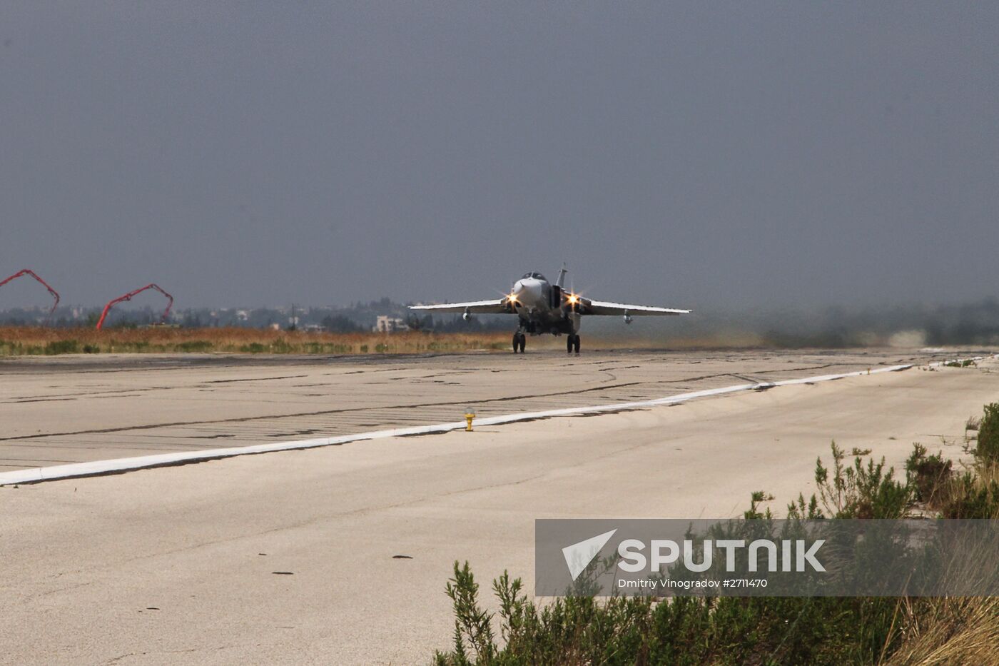 Russian war planes at Hmeimim base in Syria