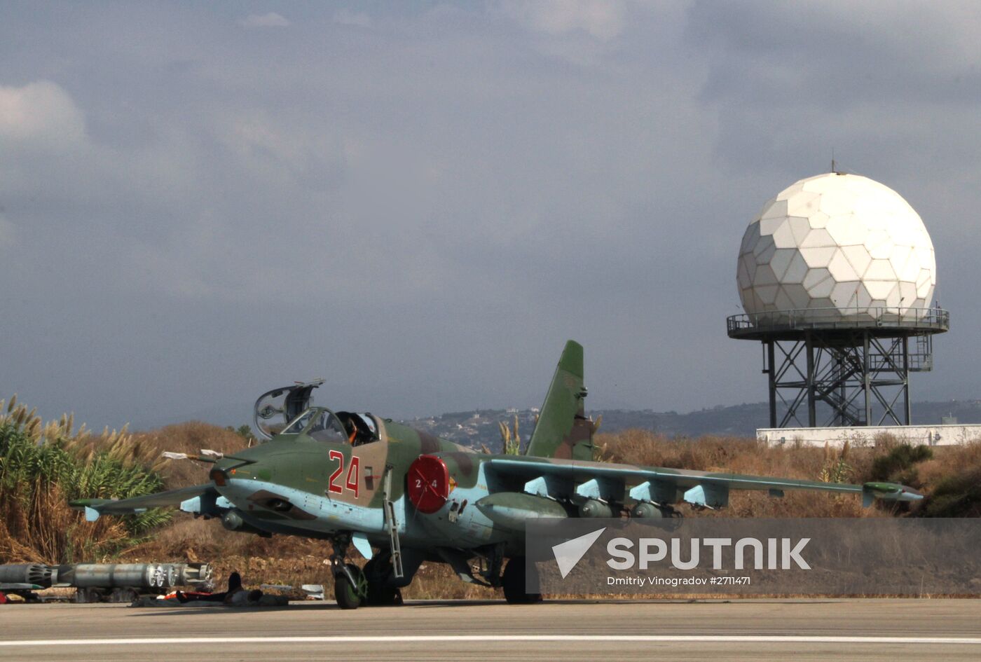 Russian war planes at Hmeimim base in Syria