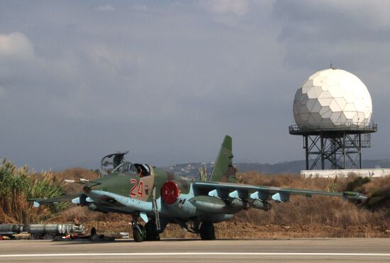 Russian war planes at Hmeimim base in Syria