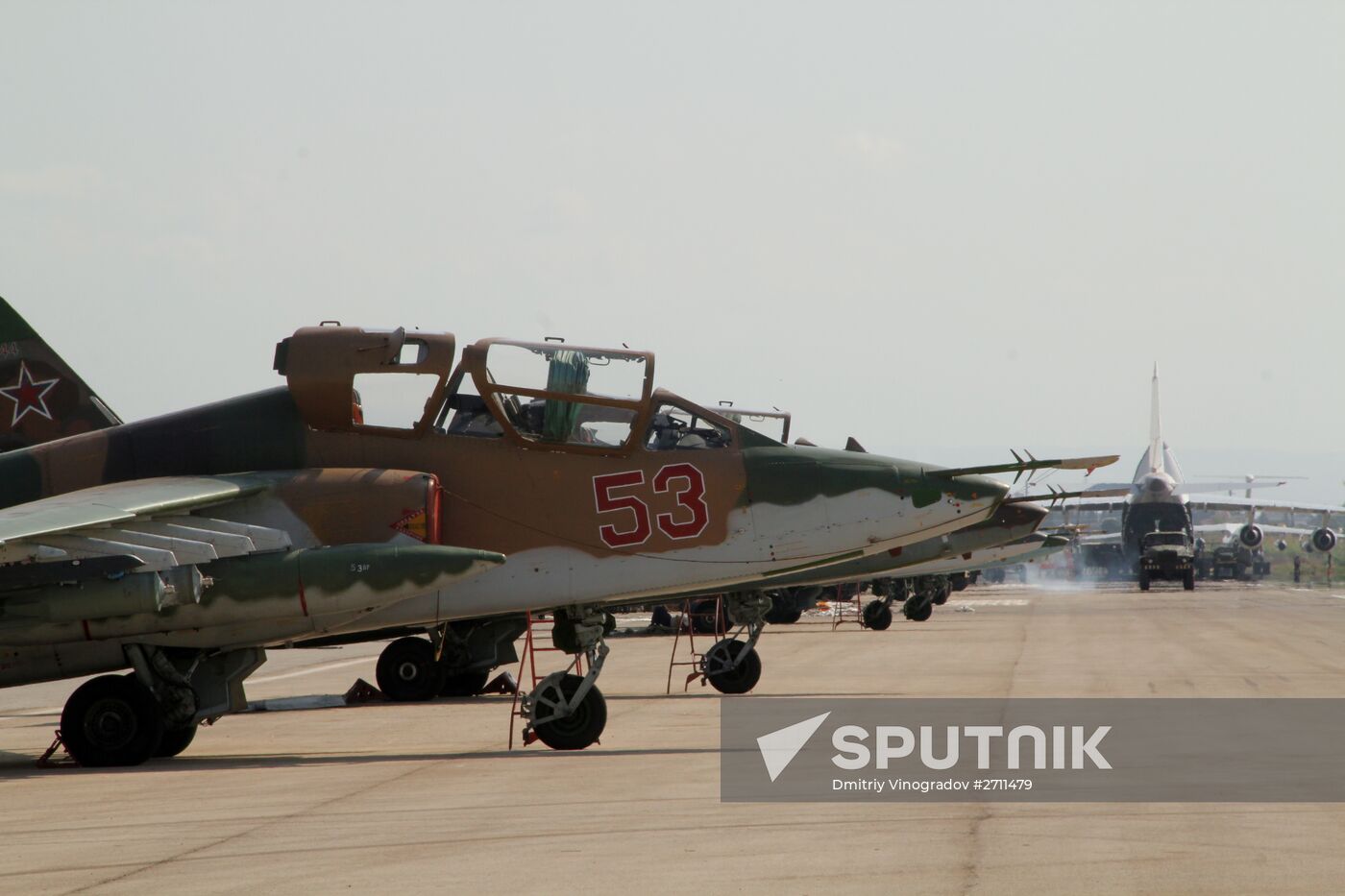 Russian war planes at Hmeimim base in Syria