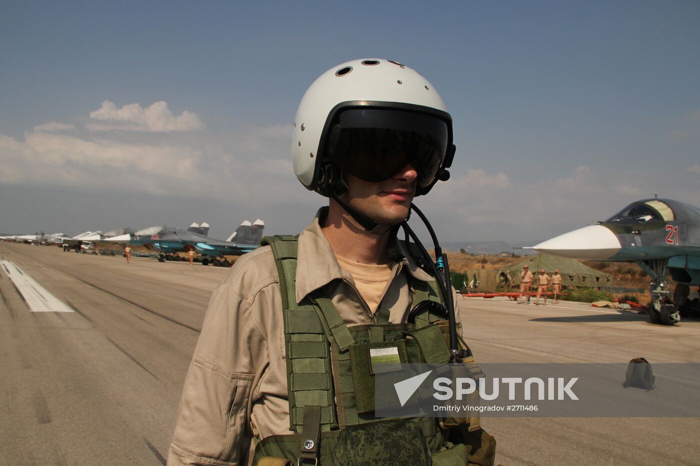 Russian war planes at Hmeimim base in Syria