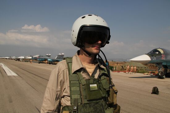 Russian war planes at Hmeimim base in Syria